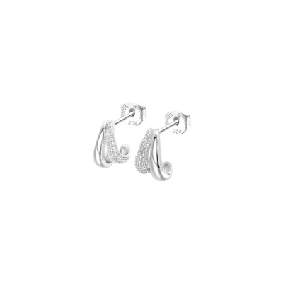 Boucles d'oreilles Lotus Silver Beyond Classics en argent