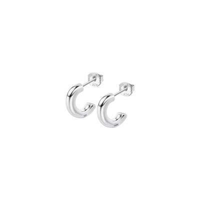 Boucles d'oreilles Lotus Silver Hoops en argent