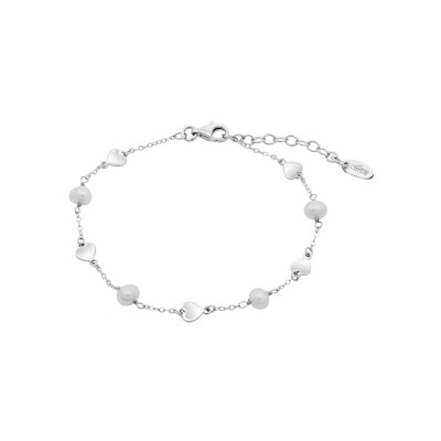 Bracelet Lotus Silver Pearls Coeur en argent