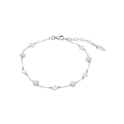 Bracelet Lotus Silver Pearls en argent
