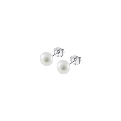 Boucles d'oreilles Lotus Silver Pearls en argent