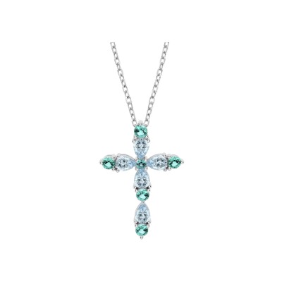 Collier Lotus Silver Colors Croix en argent