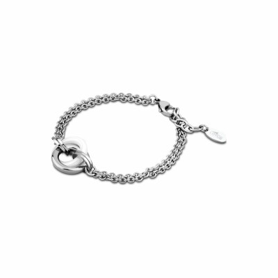 Bracelet Lotus Style Historique en acier et céramique