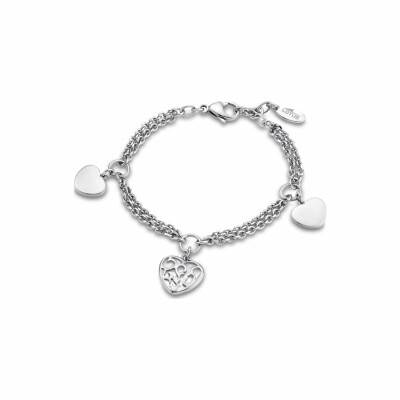 Bracelet Coeur Lotus Style Historique en acier et nacre