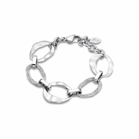 Bracelet Lotus Style Urban Woman en acier et oxydes de zirconium