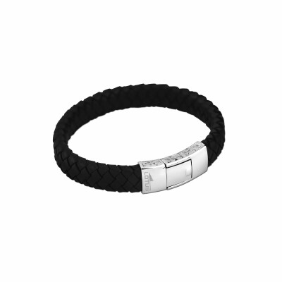 Bracelet Lotus Style Men Basic en acier et cuir