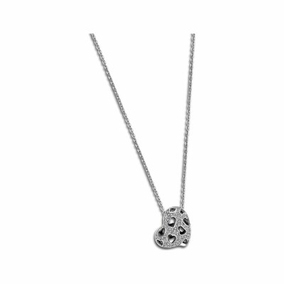 Collier Lotus Historique Coeur en acier et oxydes de zirconium