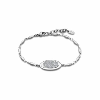 Bracelet Lotus Style Historique en acier et oxydes de zirconium