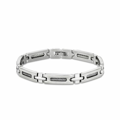 Bracelet Lotus Style Men In Black en acier