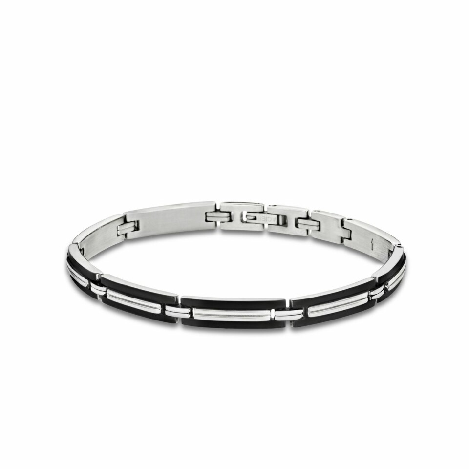 Bracelet Lotus Style Men In Black en acier