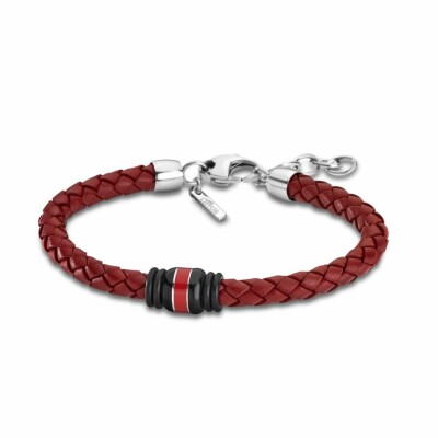 Bracelet Lotus Style Urban Man en acier et cuir