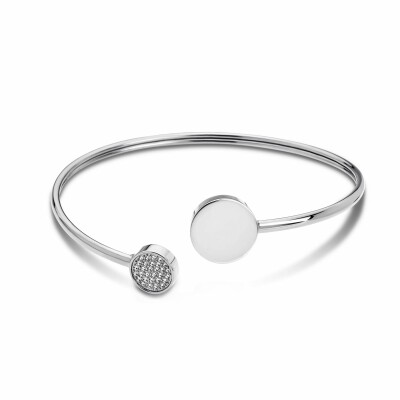 Bracelet Lotus Style Bliss en acier et oxydes de zirconium