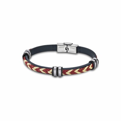 Bracelet Lotus Urban Man en acier et cuir