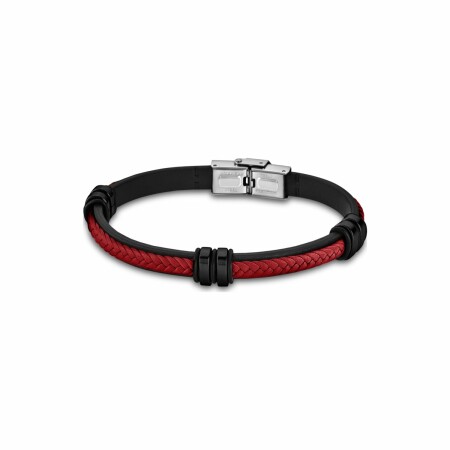 Bracelet Lotus Urban Man en acier et cuir