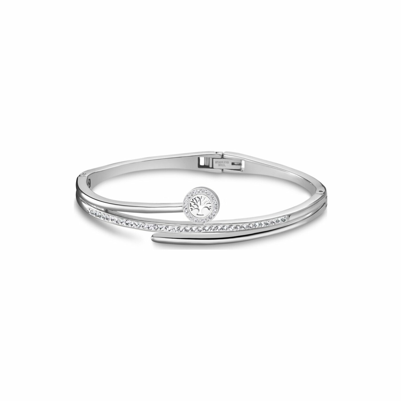 Bracelet Lotus Bliss Arbre en acier et oxydes de zirconium