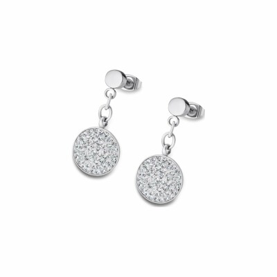 Boucles d'oreilles Lotus Style Bliss en acier et oxydes de zirconium