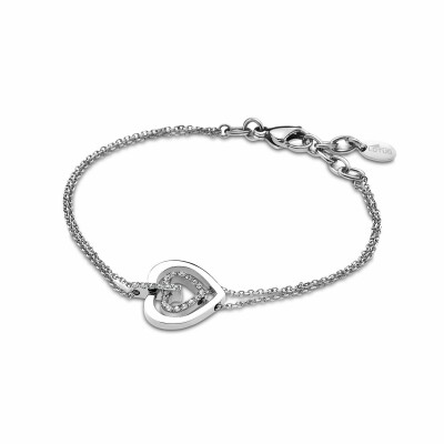 Bracelet Lotus Style Bliss coeur en acier