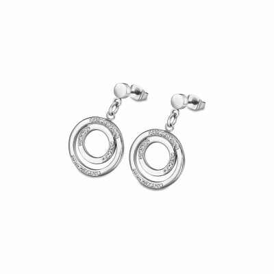 Boucles d'oreilles Lotus Bliss en acier et oxydes de zirconium