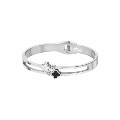 Bracelet Lotus Style Bliss en acier et nacre