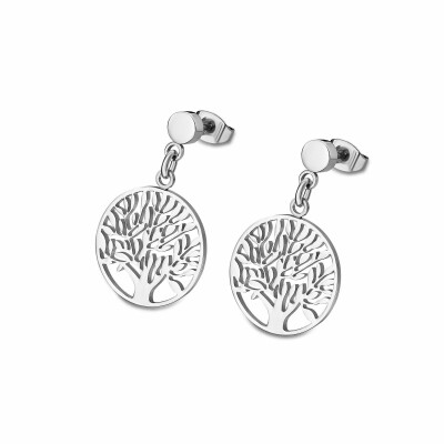 Boucles d'oreilles Lotus Style Rainbow arbre en acier