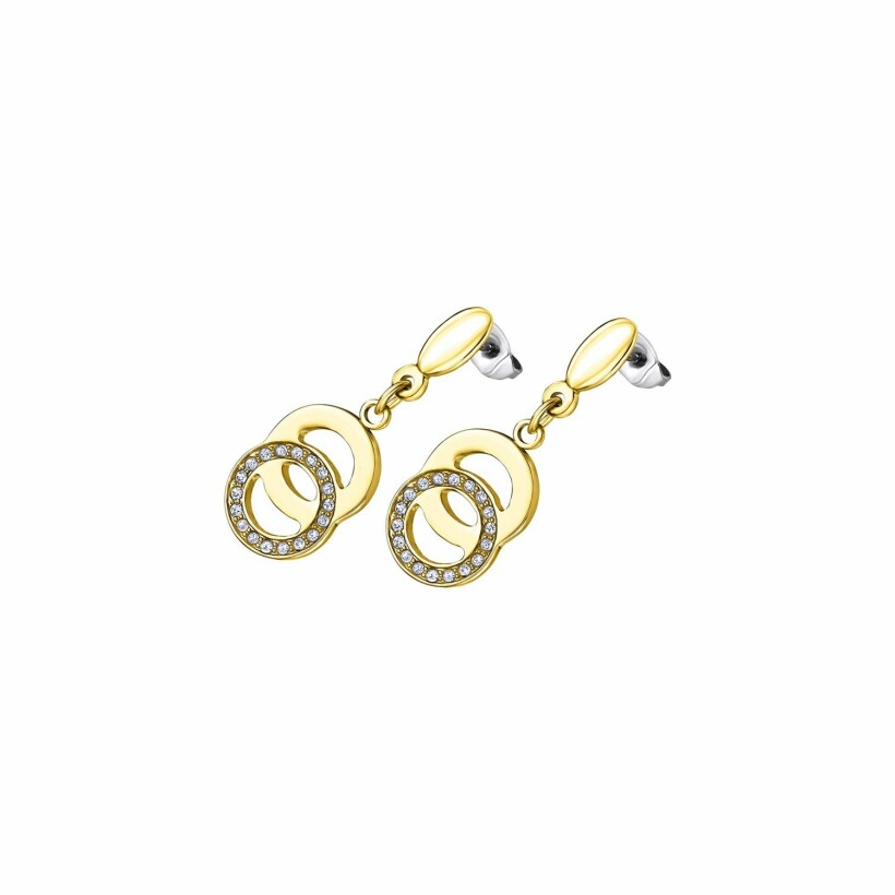 Boucles d'oreilles Lotus Style Bliss en métal doré et oxydes de zirconium
