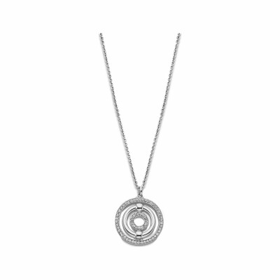 Collier Lotus Style Urban Woman en acier et oxydes de zirconium