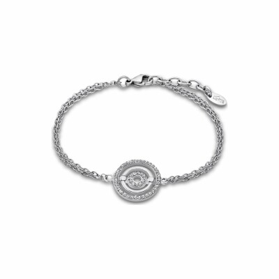 Bracelet Lotus Style Urban Woman en acier et oxydes de zirconium