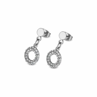 Boucles d'oreilles Lotus Rainbow en acier et oxydes de zirconium