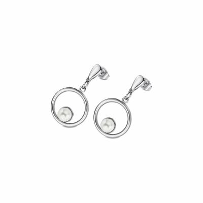 Boucles d'oreilles Lotus Style en acier et perles