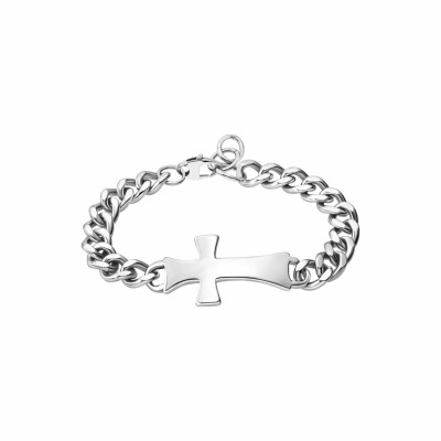 Bracelet Croix Lotus Style Historique en acier