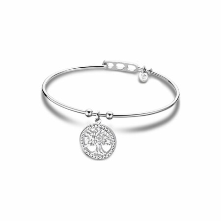 Bracelet Lotus Style Millennial en acier et oxydes de zirconium