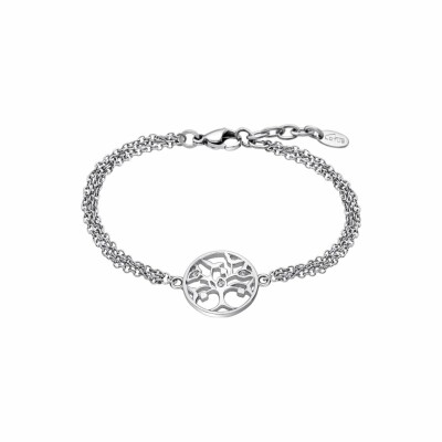 Bracelet Lotus Rainbow chaîne en acier et oxydes de zirconium