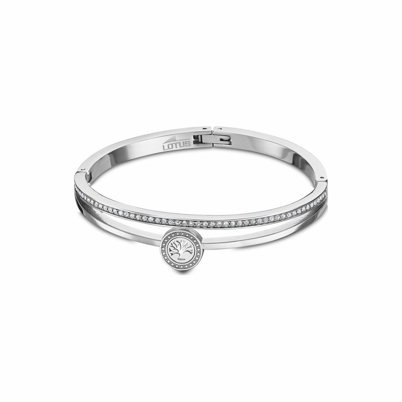 Bracelet Lotus Bliss Arbre en acier et oxydes de zirconium