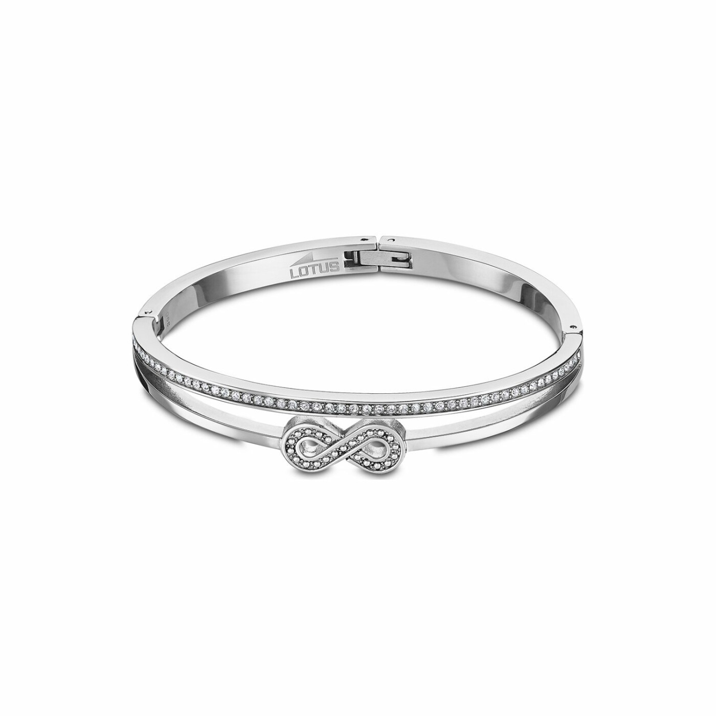 Bracelet Lotus Style Bliss en acier et oxydes de zirconium