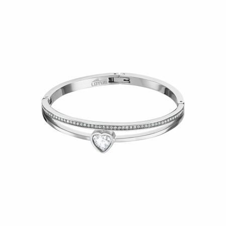 Bracelet Lotus Bliss en acier et oxyde de zirconium