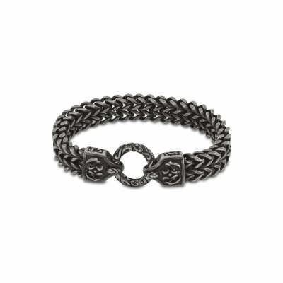 Bracelet Lotus Dark Style en acier noir