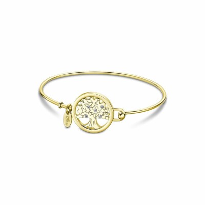 Bracelet Lotus Style Millennial en métal doré et oxydes de zirconium