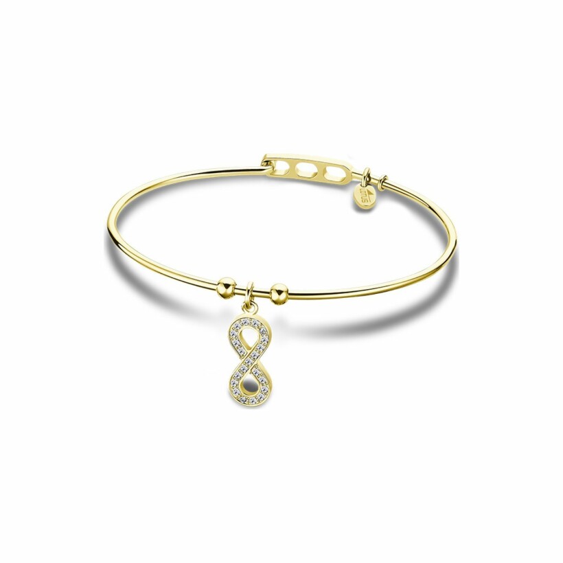 Bracelet Lotus Style Millennial en métal doré et oxydes de zirconium