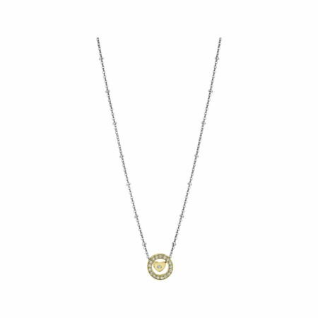 Collier Lotus Bliss en acier et oxyde de zirconium