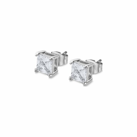 Boucles d'oreilles Lotus Men's Earrings en acier et oxyde de zirconium