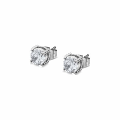 Boucles d'oreilles Lotus Men's Earrings en acier et oxyde de zirconium