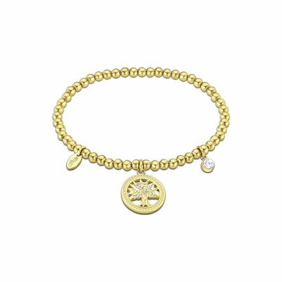 Bracelet Lotus Style Millennial en métal doré et oxydes de zirconium