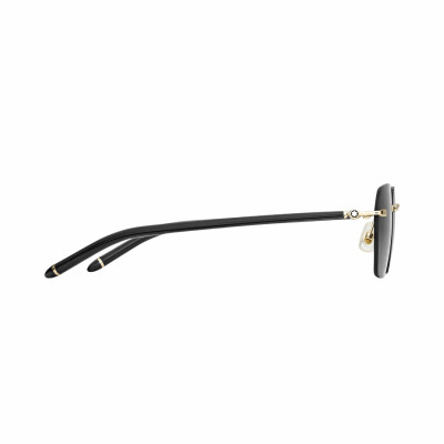 Lunettes de soleil Montblanc carrées à monture métallique dorée