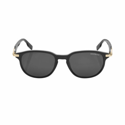 Lunettes de soleil Montblanc carrées à monture en acétate noire