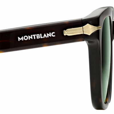 Lunettes de soleil Montblanc carrées à monture en acétate Havane (S)