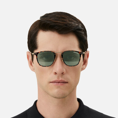 Lunettes de soleil Montblanc rondes à monture injectée couleur Havane