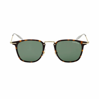 Lunettes de soleil Montblanc rondes à monture injectée couleur Havane