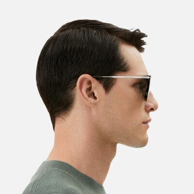 Lunettes de soleil Montblanc rondes à monture en acétate couleur havane