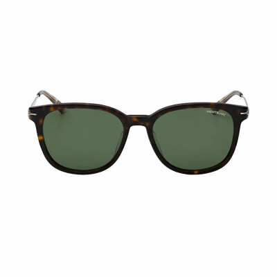 Lunettes de soleil Montblanc rondes à monture en acétate couleur havane