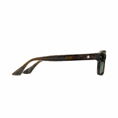 Lunettes de soleil Montblanc rectangulaires à monture en acétate couleur havane